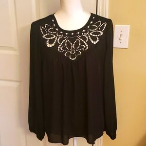 Parker Black Peasant Shirt